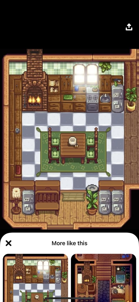 Stardew Valley Kitchen, Valley Kitchen, Stardew Farms, Stardew Valley Layout, Stardew Valley Tips, Stardew Valley Farms, Farm Plans, Farm Layout, Farm Design