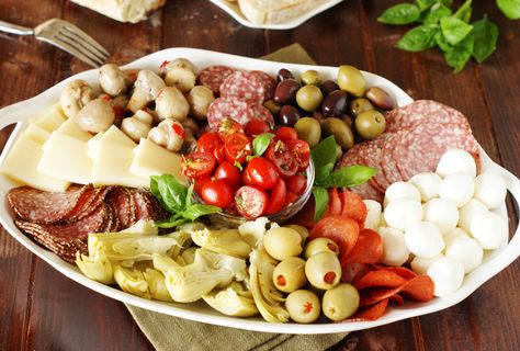 Learn how to assemble an amazing antipasto platter for any dinner party or potluck from Food.com. Antipasto Tray, Antipasto Plate, Antipasto Appetizer, Italian Dinner Party, Antipasto Salad, Antipasto Platter, Italian Appetizers, Party Dishes, Italian Dinner