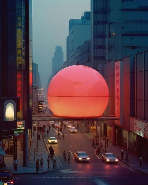 the tokyo rising suns project - an imagined installation in tokyo featuring red illuminated suns displayed throughout the city. New York Sunset, Light Art Installation, Sun Projects, Tokyo Art, Future City, Sunset Art, Art Installations, Light Installation, Experiential