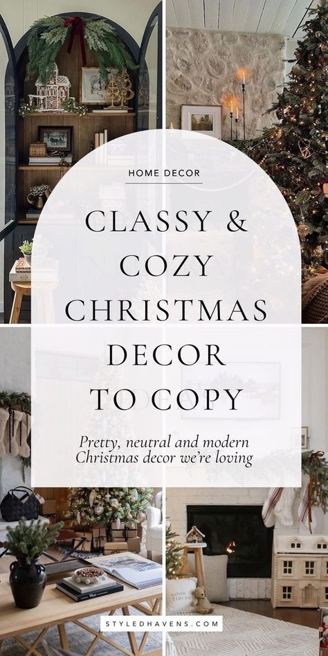 So excited to share the Christmas decor inspiration that's inspiring us for 2024! See our fav modern Christmas decor ideas that we're sure you'll love and plan your Christmas decorations before they sell out! 2024 Farmhouse Christmas Decor, Xmas Indoor Decor Ideas, 2024christmas Decor, Farmhouse Christmas Tray Decor Ideas, Neutral Outdoor Christmas Decor, Modern Natural Christmas Decor, European Christmas Decor Ideas, Neutral Christmas Decorating Ideas, Neutral Cozy Christmas Decor