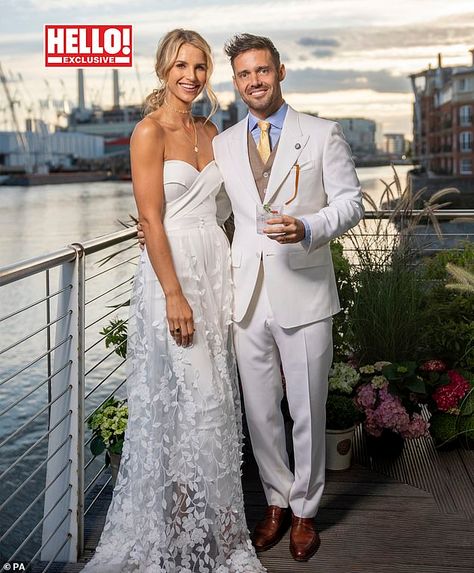 Wedding bells: Vogue Willams and Spencer Matthews have married for the second time in front of their Made In Chelsea pals Wedding Dresses Vogue, Vogue Williams, Celebrity Wedding Photos, How To Dress For A Wedding, Celebrity Bride, Celebrity Wedding Dresses, Bridal Jumpsuit, Royal Brides, Wedding Jumpsuit