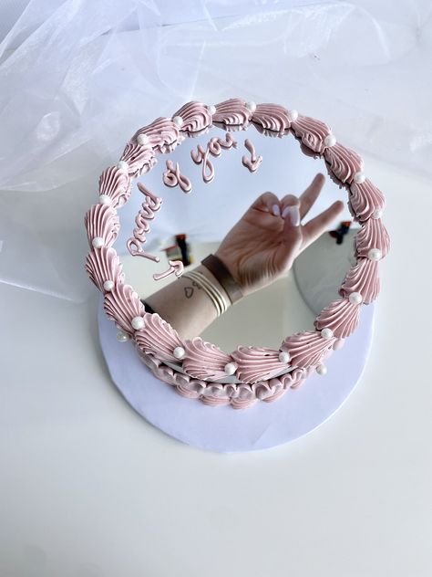 Art Birthday Cake, Mirror Cake, Korean Cake, Elegant Birthday Cakes, Mini Cakes Birthday, Fake Cake, Birthday Idea, Pretty Birthday Cakes, Cake Designs Birthday