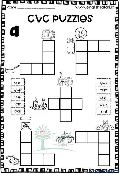 Cvc Puzzle, Word Puzzles For Kids, Letter Recognition Worksheets, Learn Alphabet, Puzzle Worksheet, Phonics Worksheets Free, Cvc Worksheets, Cvc Words Worksheets, Cvc Word Activities