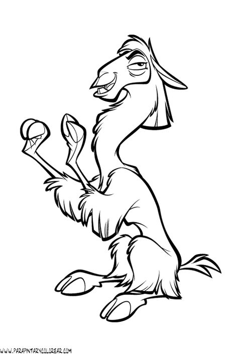 Llama Kuzco Emperors New Groove Coloring Pages, Kuzco Llama Drawing, Emperors New Groove Drawing, Kuzco Tattoo, Emperors New Groove Tattoo, Llama Kuzco, Kuzco Disney, Images Pop Art, Emperor's New Groove