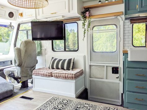 RV Renovation For a Big Family | Kitchn Class A Rv Remodel, Caravan Restoration, Camper House, Rv Design, Toyota Camper, Motorhome Remodel, Rv Decorating, Rv Interior Remodel, Camper Reno