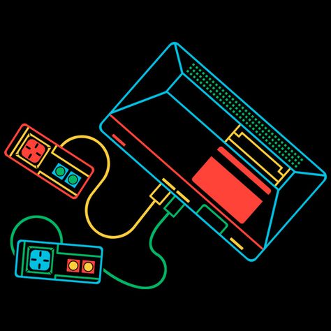 A recreation of the Super Famicom (the Japanese SNES) system icon resembling the Sega Master System. Might not have meant much to North America but this little 8-bit marvel found it’s place in many children’s bedrooms all across Europe and South America. Neon Line Art, Google Pixel Wallpaper, Systems Art, Sega Master System, Retro Neon, Sega Games, Video Game Music, Gaming Tattoo, Retro Images