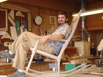 Pat Beurskens Woodworking Portfolio: Sam Maloof Style Rocking Chair Rocket Chair, Homemade Crossbow, Nakashima Furniture, Classic Rocking Chair, Diy Rocking Chair, Sam Maloof, Wood Chair Design, Wooden Cupboard, Wooden Rocking Chairs