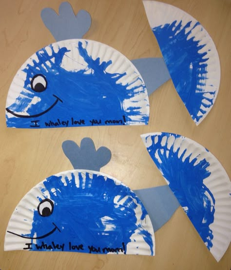 Mother's Day craft whale paper plate craft Ocean Life Toddler Activities, Wonderful Water Crafts For Toddlers, Toddler Under The Sea Crafts, Sea Animals Crafts For Toddlers, Sea Animal Art For Toddlers, Ocean Art Toddlers, Ocean Theme Art For Toddlers, Whale Crafts For Toddlers, Preschool Whale Craft