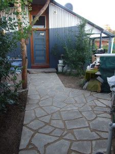 Hardscape Backyard, Recycled Concrete, Broken Concrete, Crazy Paving, Pathway Landscaping, House Redesign, Garden Inspo, Stone Walkway, Front Patio