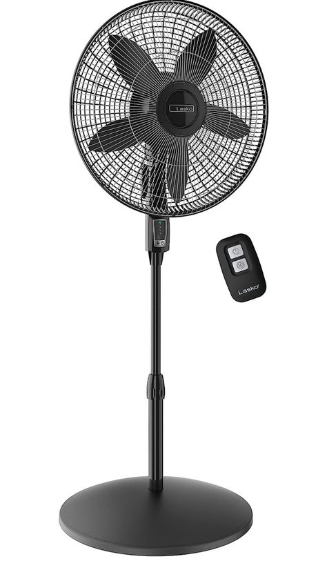 Lasko Oscillating Pedestal Fan, Adjustable Height, Remote Control, 4 Speeds, for Bedroom, Living Room, Home Office and College Dorm Room, 18", Black, S18440 Pedestal Fan, Living Room Home Office, College Dorm Room, Room Home Office, College Dorm Rooms, College Dorm, Dorm Room, Remote Control, Fan