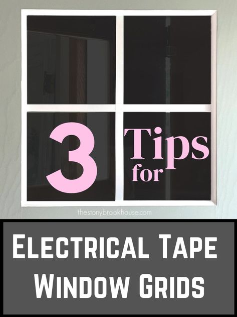 Diy Grids For Windows, Electrical Tape On Windows, Electrical Tape Window Grid, Electric Tape Window, Electrical Tape Window Pane, Electrical Tape Mirror, Diy Window Panes, Fake Window Panes, Diy Window Grids