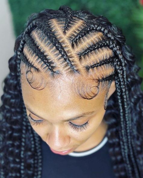 Twists To The Scalp, Cornrow At The Front Hairstyles, Hairstyles For Short Hair Cornrows, Cornrows At The Front Braids At The Back, Cornrow Front Hairstyles, Simple Fulani Braids Short, Front Cornrows Back Box Braids, Cornrow Front Knotless Back, Cornrows Front Box Braids Back