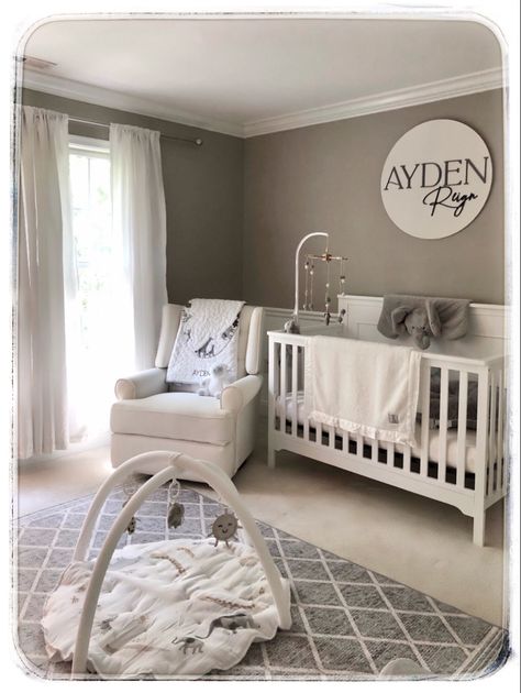 Simple Elephant Nursery, Grey Nursery White Furniture, Small Grey Nursery Ideas, Grey And White Elephant Nursery, Grey And White Cloud Nursery, Gray Nursery Ideas Gender Neutral, Gray And White Nursery Ideas, Grey Animal Themed Nursery, Grey Walls Nursery Ideas