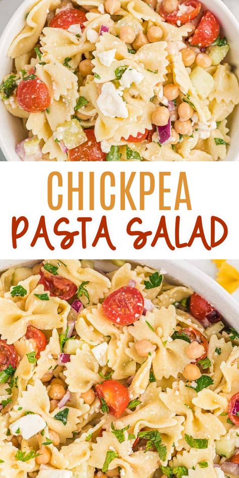 Garbanzo Pasta Salad, Pasta Salad Recipes Chickpeas, Chickpea Pasta Salad Recipes, Pasta Salad With Garbanzo Beans, Chick Peas Salad Recipes, Pasta Salad Chickpeas, Pasta Salad With Olive Oil, Banza Pasta Salad, Chick Pea Pasta Recipe