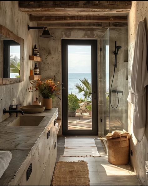 Italian Home, Concrete House, Bathroom Inspiration Decor, Mediterranean Home, Bad Design, Luxury Homes Dream Houses, The South Of France, South Of France, House Inspo