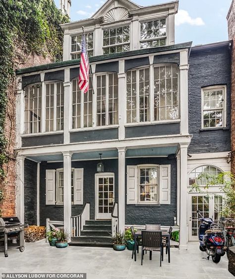 Listed on Tuesday, the nearly 200-year-old residence has played host to Hollywood’s elite appearing in an iconic film and a popular television show Old Hollywood Homes, Hollywood Homes, Vintage Interior, West Village, Concrete Jungle, Wide Plank, Floor Patterns, Exterior Brick, Outdoor Grill