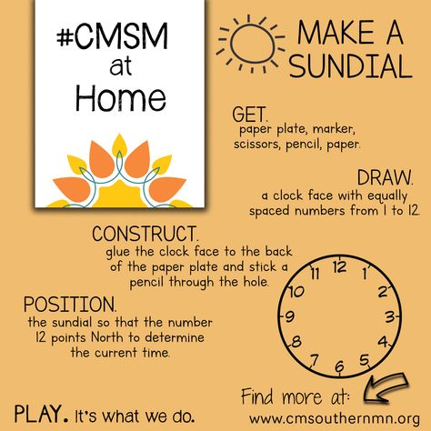 Sundial Diy, Make A Sundial, Block Plan, Fun Educational Activities, School House Rock, Marker Paper, Sundials, Educational Activities For Kids, Children's Rights