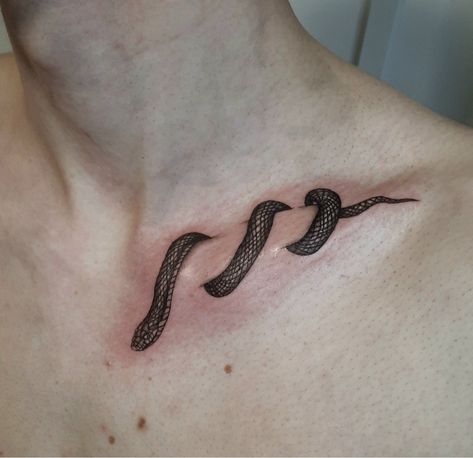 Snake Clavicle Tattoo, Neck Bone Tattoo, Snake Tattoo Collar Bone, Collar Bone Snake Tattoo, Snake Bone Tattoo, Snake On Collar Bone Tattoo, Snake Collar Bone Tattoo, Collarbone Snake Tattoo, Mk Tattoo