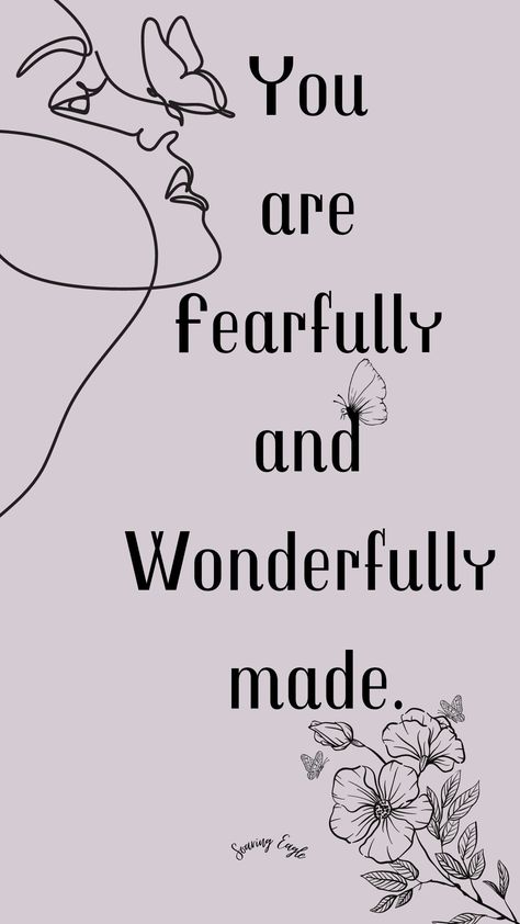 Fearfully And Wonderfully Made Tattoo, Christian Pottery, Bible Verses About Beauty, Bible Quotes Background, Biblical Quotes Inspirational, Quotes Background, Bible Verses For Women, Fearfully And Wonderfully Made, Wonderfully Made