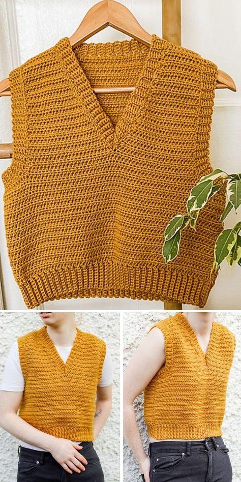 Beautiful Spring Crochet Vests - Crochet Vest Outfit, Crochet Vest Pattern Free, Cardigan Tutorial, Crochet Cardigan Tutorial, Simple Cardigan, Crochet Blouse Pattern, Learn Crochet, Crochet Sweater Vest, Vest Pattern Free