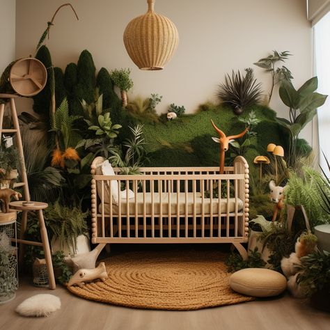 Ignite nature in your nursery Baby Nesting, Forest Baby Rooms, Woodsy Nursery, Enchanted Forest Nursery, Nature Inspired Nursery, Sons Room, Natural Nursery, Forest Baby, Theme Nature