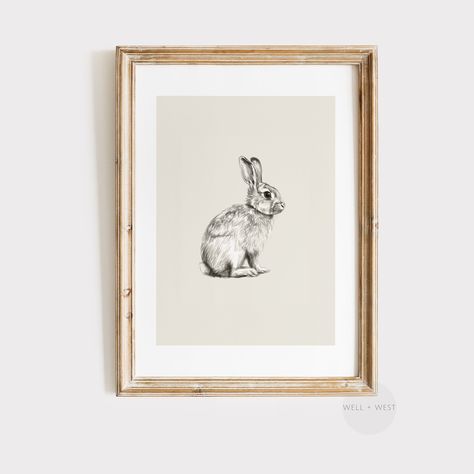 This vintage inspired artwork featuring a sketch of a bunny rabbit is immediately accessible for download and print after purchase. This artwork is the perfect minimalist artwork to display in a nursery or any room in your home. INCLUDED: 1 PDF file containing high resolution JPG photos at 300 DPI. The downloads are available in 7 aspect ratios that can be printed in the following sizes *FILE 1 (2:3 Ratio)   IN: 4x6, 6x9, 8x12, 10x15, 12x18, 16x24, 20x30, 22x33, 24x36  CM: 10x15, 14x21, 20x30, 2 Rabbit Sketch, Bunny Sketch, Bunny Sketches, Autumn Birthday, Vintage Easter Bunny, Bunny Room, Bunny Poster, Wall Art Neutral, Neutral Minimalist