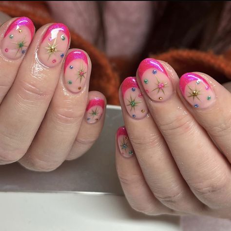 Manchester Northern Quarter, Short Pink Nails, Trendy Manicure, Retro Nails, Her Nails, Instagram Christmas, Manicure Y Pedicure, Funky Nails, Dream Nails