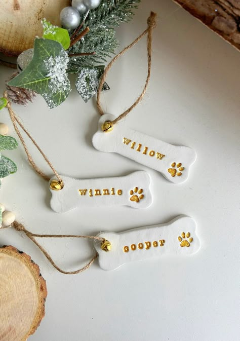 Custom Pet Ornament | Personalized Cat Decor#festivefurbabies #petloverchristmas #petchristmasornaments #adorableornaments #pawfectornaments #petdecor Dog Christmas Tree Decorations, Dog Clay Ornaments, Xmas Clay Decorations, Diy Clay Crafts Christmas, Air Dry Clay Ornaments Christmas, Christmas Clay Decorations, Air Clay Ornaments, Christmas Air Dry Clay, Clay Tree Ornaments