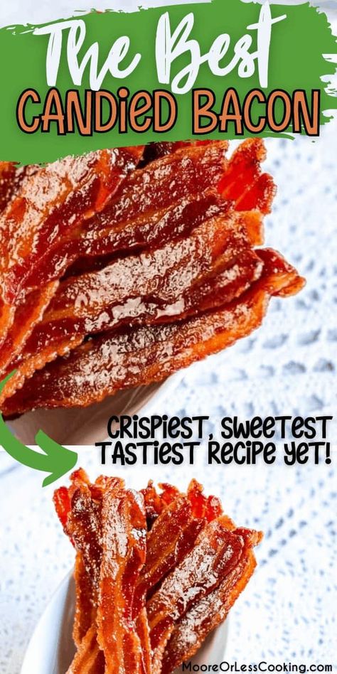 The Best Candied Bacon~ crispiest, sweetest, and delicious bacon recipe ever! It’s not just for breakfast, add it to sandwiches, salads, appetizers, and desserts! Best Candied Bacon, Candied Bacon Recipe, Salads Appetizers, Sugar Rice, Bacon Recipe, Candied Bacon, Incredible Recipes, Entree Recipes, Bacon Recipes