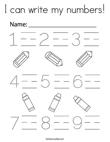 I can write my numbers Coloring Page - Twisty Noodle Kindergarten Learning Printables, Number Worksheet Preschoolers, Learning Numbers Activities Preschool, Prek Pages, Pre K Writing Worksheets, Pre K Numbers Activities, Writing For Preschoolers Free Printable, Number Pages For Preschool, I Can Write My Numbers