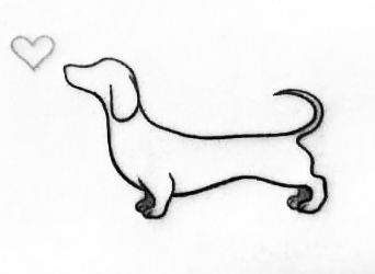 Dachshund Tattoo Minimalist, Dachshund Outline, Daschund Tattoo, Dash Hound, Dachshund Drawing, Japanese Tapestry, Minimal Tattoo Ideas, Dachshund Tattoo, One Line Tattoo