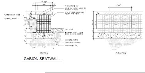 GabionBenches29 Gabion Bench, Concrete Bench Outdoor, Gabion Wall Design, Seat Wall, Landscape Details, Outdoor Bench Seating, Wood Bench Outdoor, Wall Detail, Wall Bench