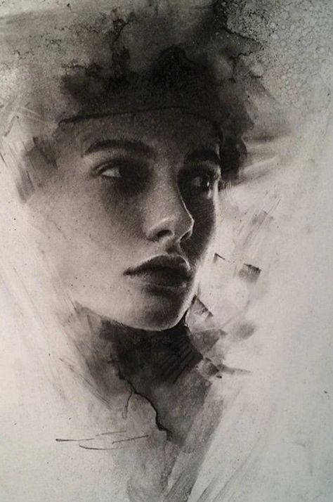 Casey Baugh, Hand Drawn Portraits, Art Charcoal, Charcoal Portraits, 얼굴 그리기, Charcoal Sketch, White Drawing, Charcoal Art, Portrait Sketches