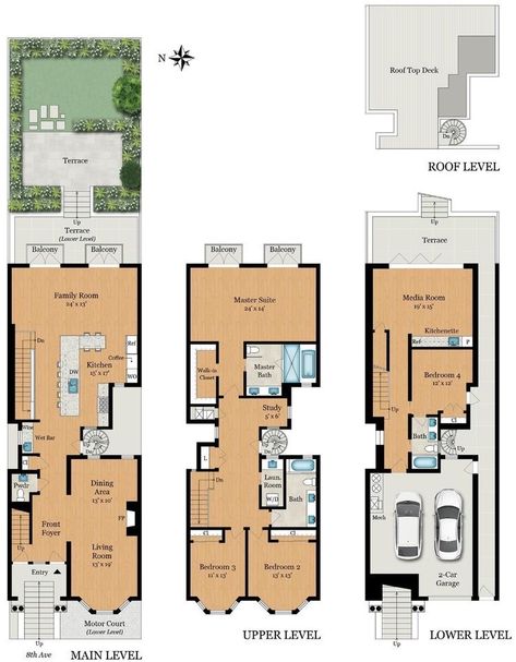 Townhouse Layout Floor Plans, Floor Planning, City Houses, Town Planning, Townhouse Exterior, Contemporary Houses, Apartment Floor, Sims 4 House Building, Mansion Floor Plan