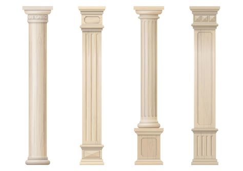 Columns Interior, Greece Architecture, Classic Column, House Front Door Design, Architectural Columns, Greek Columns, Wood Columns, Brick Arch, Classic Building