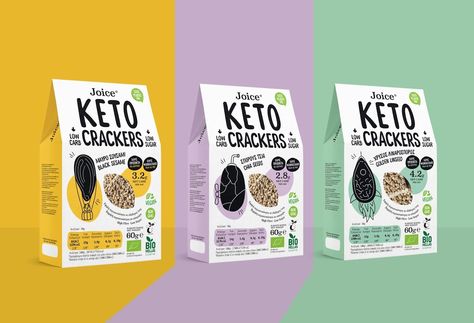 Crackers Packaging, Keto Crackers, Low Carb Crackers, Cardboard Packaging, Creative Packaging Design, Low Sugar, Design Gallery, Packaging Design Inspiration, Package Design