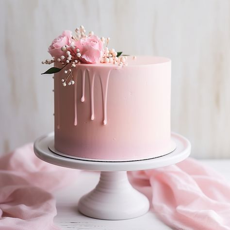 Elegant Bridal Shower Cake, Bridal Shower Cake And Cupcakes, Pink Wedding Cake Simple, Bridal Cakes Ideas Simple, Wedding Shower Cake Ideas, Shower Cakes Bridal, Simple Bridal Shower Cake, Pink Bridal Shower Cake, Bridal Shower Cake Ideas