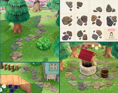 Animal Crossing Custom Design Codes Path, Stepping Stone Path Animal Crossing, Animal Crossing Stepping Stone Design, Animal Crossing Design Codes Stone Path, Acnh House Path, Anch Paths Stone, Concrete Acnh Code, Custom Design Paths Acnh, Acne Custom Paths