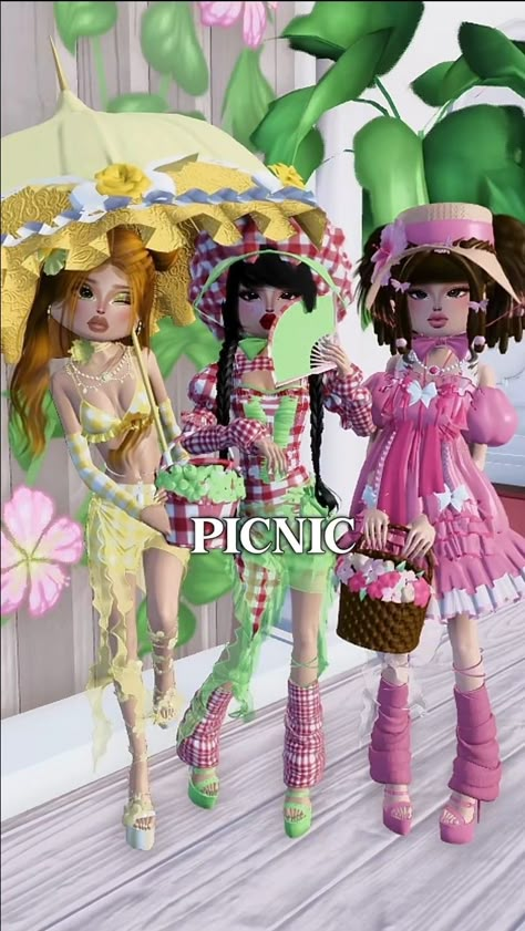 Dti Picnic Fits, Dti Theme Casual, Dress To Impress Casual Theme, Florals Outfits Dress To Impress, Picnic Dress To Impress, Enchanted Night Dress To Impress, Glamping Dress To Impress, Sweetheart Dress To Impress, Top Model Dress