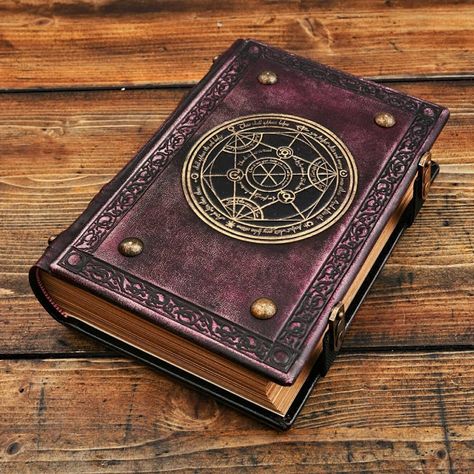 Alchemy Book, Large Leather Journal, Viking Books, Norse Gods, Book Spine, How To Age Paper, Leather Books, Magic Book, Leather Notebook