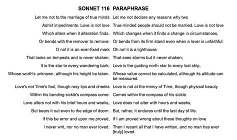 Sonnet 116 Paraphrased Sonnet 116 Analysis, Sonnet 116, Literature Notes, English Literature Notes, Shakespeare Sonnets, Modern English, English Literature, Literature, Poetry