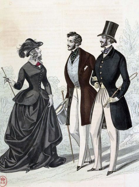 The following is a sampling of men’s fashion images in the years 1837 – 1843 from the  French journal L’Élégant : Journal Des Tailleurs  found in the  Bibliothèque Nationale de France. … 1800s Fashion Men, Victorian Menswear, Menswear Illustration, Victorian Mens Fashion, Ideal Husband, Rich Person, 19th Century Men, Victorian Men, Steampunk Festival