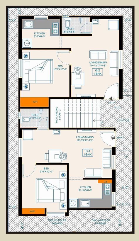 700 Sq Ft House Plans, 700 Sq Ft House, Smart House Plans, 20x30 House Plans, 20x40 House Plans, 30x40 House Plans, Building Design Plan, Small Apartment Building, House Plans Ideas