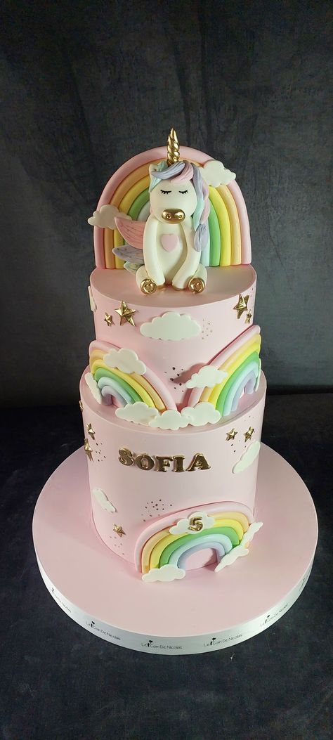 3 Tier Rainbow Birthday Cake, Unicorn Tiered Cake, Three Tier Unicorn Cake, Unicorn Cake 2 Tier, Two Tiered Unicorn Cake, Unicorn Cake One Layer, 2 Tier Unicorn Cake Design, Tiered Cakes Birthday, Unicorn Birthday Cake