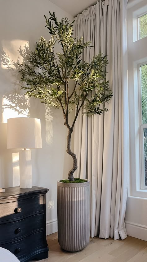 Interior Plants Decoration, Living Room Planters, Plant Decor Living Room, Artificial Indoor Trees, Tree Bedroom, Tree Interior, Indoor Tree, Faux Olive Tree, Living Room Plants