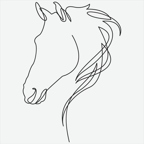 Continuous line hand drawing vector illustration horse art Running Horses Sketch, Horse Line Drawing, Line Art Horse, Line Hand Drawing, Horse Lineart, Continous Line Drawing, Horse Line Art, Easy Horse Drawing, Illustration Horse