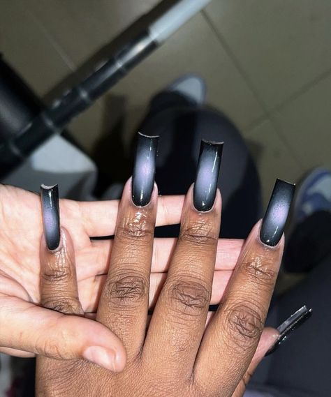 Airbrush Nail, Black Acrylic Nails, Airbrush Nails, Colored Acrylic, Colored Acrylic Nails, Glamorous Nails, Short Square Acrylic Nails, Long Square Acrylic Nails, Acrylic Nails Coffin