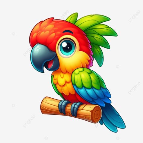 cartoon illustration of a colorful parrot with big eyes cute birds cartoon illustration of a color Parrot Mask, Cartoon Parrot, Parrot Illustration, Birds Cartoon, Parrot Cartoon, Birds Png, Birds Cute, Parrot Drawing, Cute Parrot