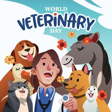 A Veterinarian Celebrates The Veterinary Day With The Animals World Rabies Day, Future Veterinarian, Veterinary Day, Insta Icon, Cityscape Photos, Logo Banners, Marketing Design, Custom Illustration, The Animals