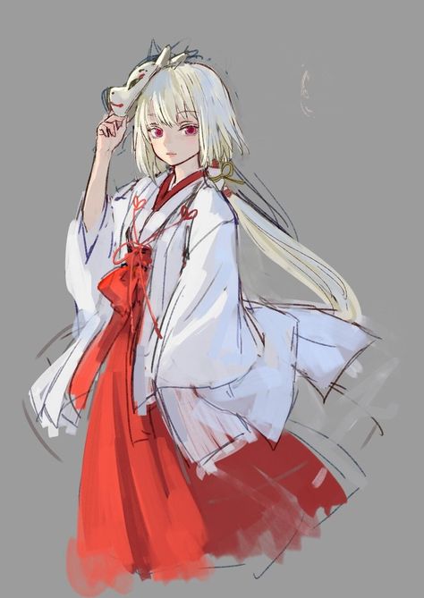 Japanese Shrine, Shrine Maiden, Drawing Anime Clothes, People Illustration, Anime Couples Manga, Drawing Clothes, Character Design References, Anime Poses Reference, Drawing Reference Poses